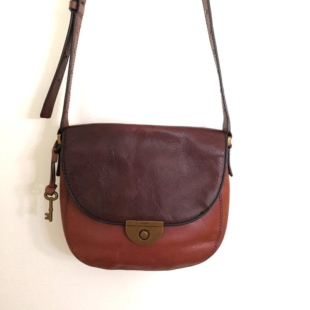 Fossil Women's Emi Multi Brown Color Block Crossb… - image 3